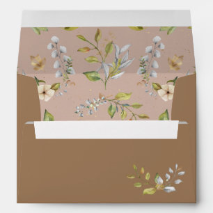 Magnolia Blossoms   Elegant Violet Floral Greenery Envelope