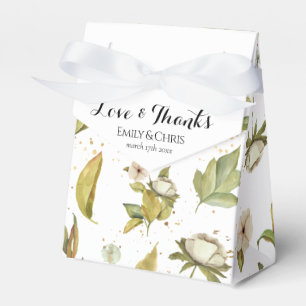 Magnolia Blossoms Elegant Violet Floral Greenery Favor Box