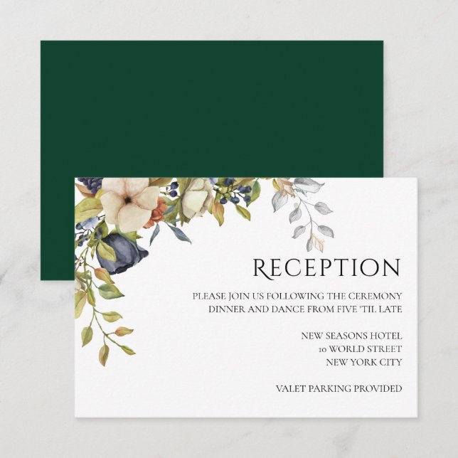 Magnolia Blossoms | Elegant Violet Floral Greenery Invitation (Front/Back)