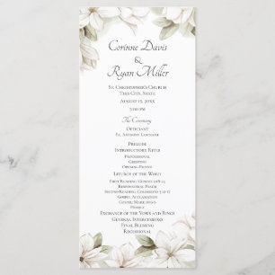 Magnolia Blossoms Spring Wedding Program