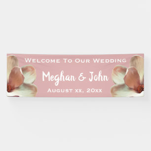 Magnolia Blush - Wedding Banner -  2.5' x 8'