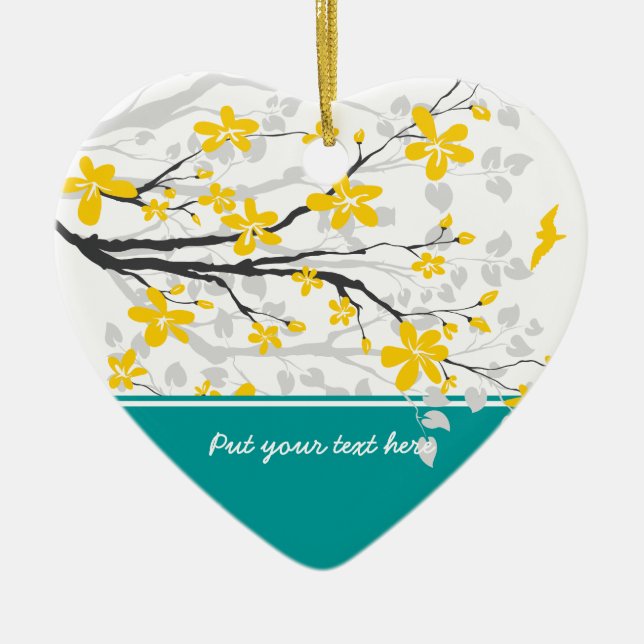 Magnolia branch and flowers custom ornament (Front)