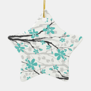 Magnolia branch and flowers custom ornament