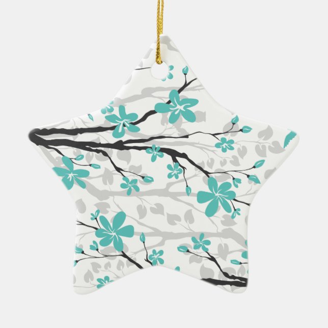 Magnolia branch and flowers custom ornament (Front)