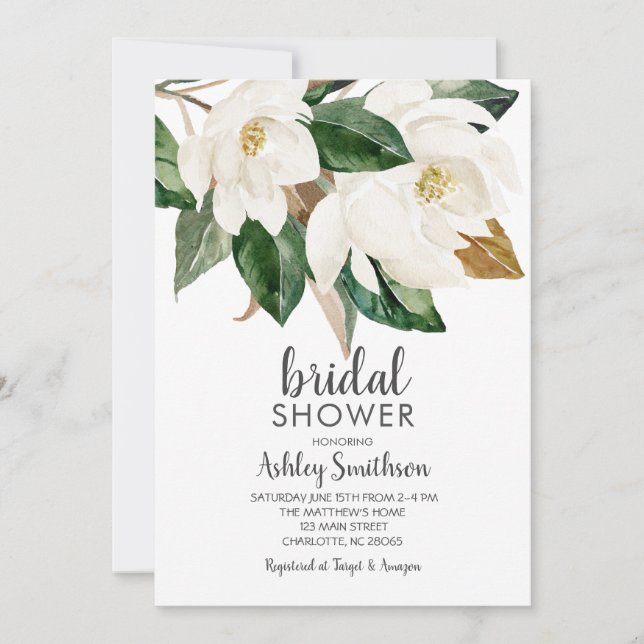 Magnolia Bridal Shower Invitations, Invitation (Front)