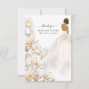Magnolia Bride Future Mme Carte de remerciements