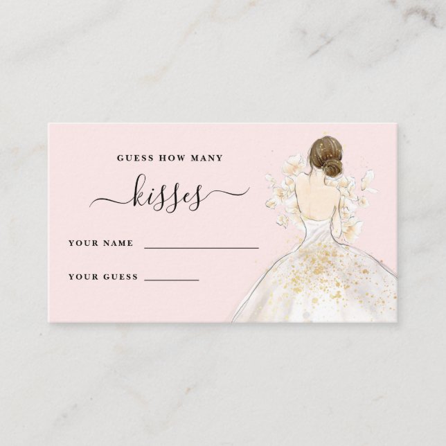Magnolia Bride How Many Kisses Bridal Shower Enclo Enclosure Card (Front)