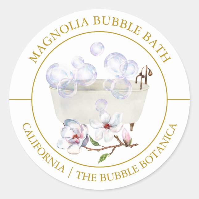 Magnolia Bubble Bath label (Front)