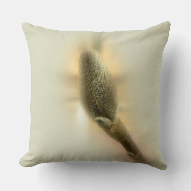 magnolia bud throw pillow (Front)