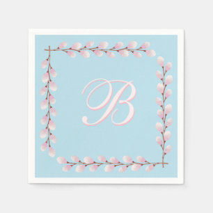 Magnolia Collection Spun Sugar Blue Background  Napkin