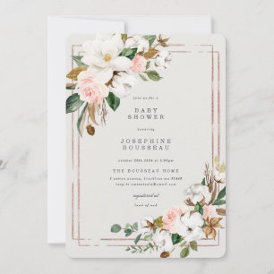 Magnolia Cotton Baby Shower Invitation