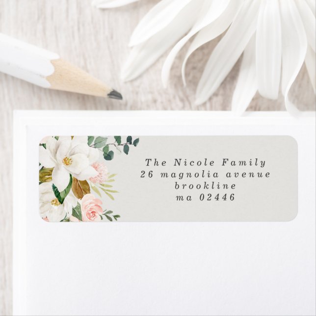 Magnolia Cotton Return Address Labels (Insitu)