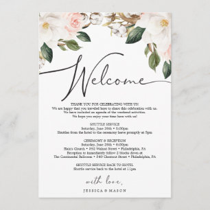 Magnolia Cotton Wedding Welcome Itinerary Letter Program