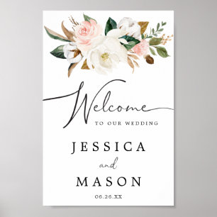 Magnolia Cotton Wedding Welcome Sign