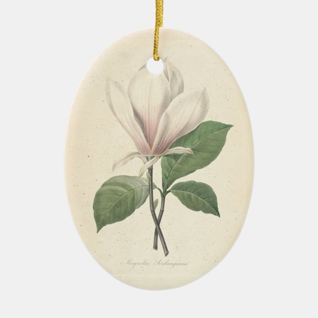 Magnolia Customizable Memorial Photo Ornament (Front)