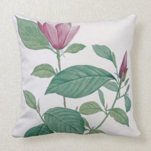 Magnolia discolour, engraved by Legrand (colour Throw Pillow