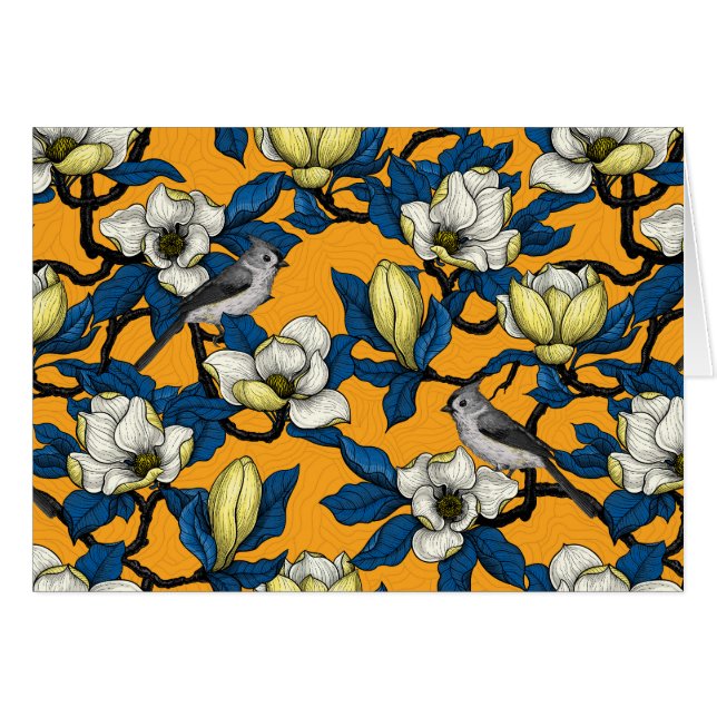 Magnolia en floraison et oiseau de tireur 3 (Devant horizontal)