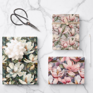 Magnolia ensemble de papier d'enveloppement