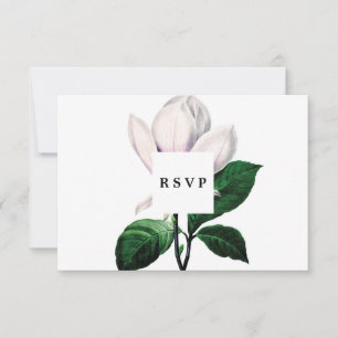 magnolia épousant la carte nuptiale de rsvp de