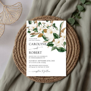 Magnolia et Faire-part de mariage de coton
