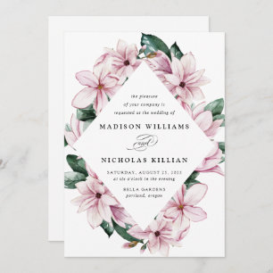 Magnolia & Eucalyptus Floral Frame Wedding Invitation