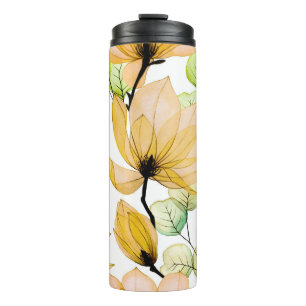 Magnolia Eucalyptus: Watercolor Seamless Print Thermal Tumbler