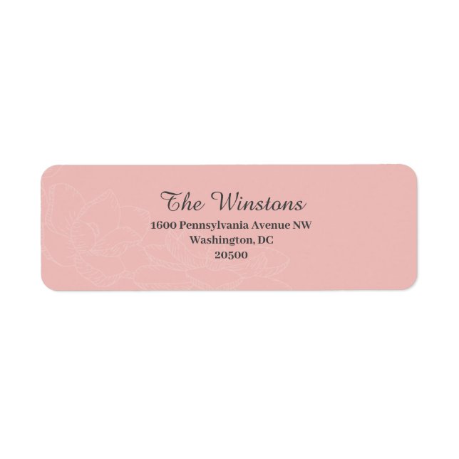 Magnolia Fairy Tale pale pink Return Address Lable (Front)