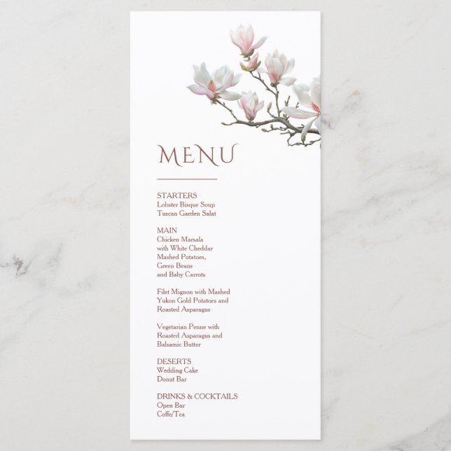 Magnolia Fine Art Floral Menu (Front)
