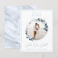 Magnolia Floral & Dusty Blue Circle Framed Photo