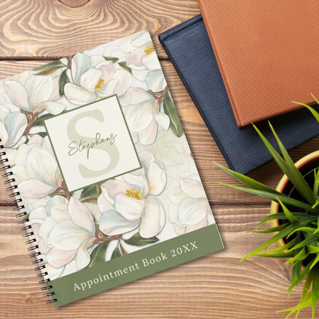 Magnolia Floral Monogram Notebook (Creator Uploaded)