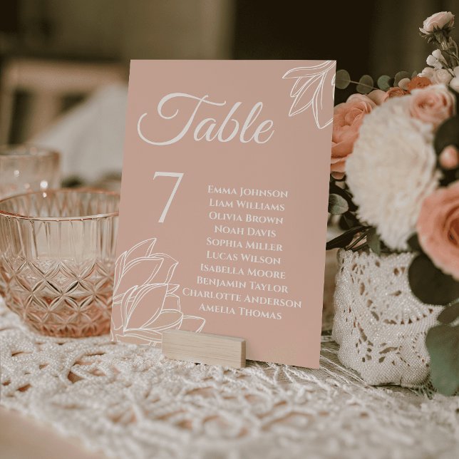 Magnolia Floral Wedding Table Cards Seating Plan (Magnolia Floral Wedding Table Cards Seating Plan)