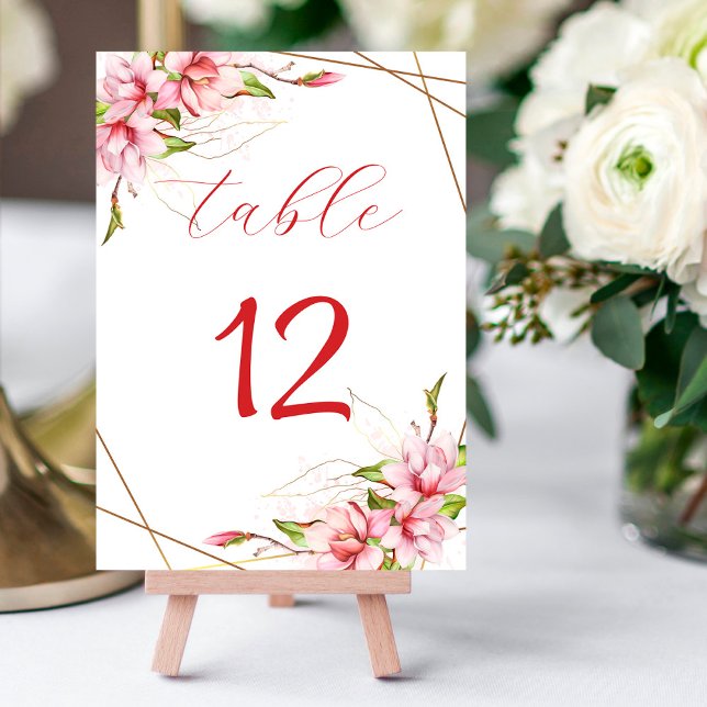 Magnolia Floral Wedding Table Number (Creator Uploaded)