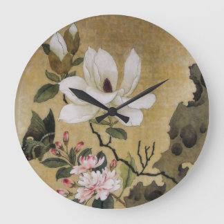 Magnolia Flower and Butterfly Ming Dynasty Large Clock