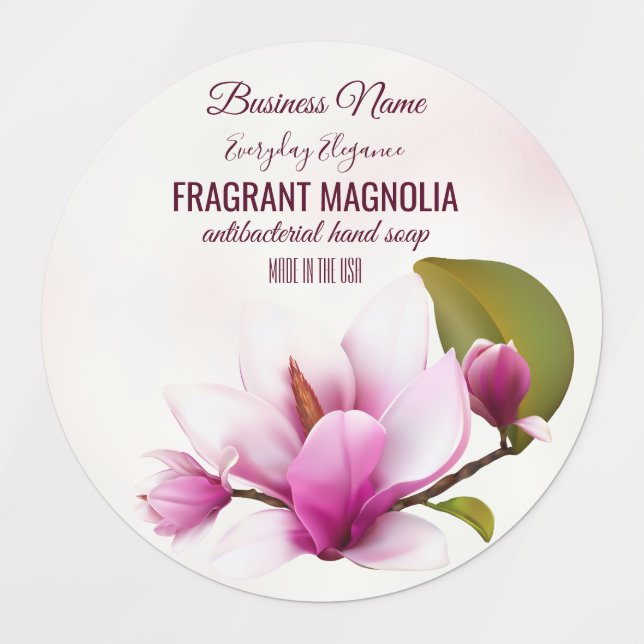 Magnolia Flower Business Labels (Design 1)