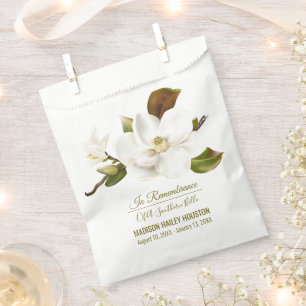 Magnolia Flower Funeral Memorial Favour Bag