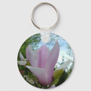 magnolia flower keychain