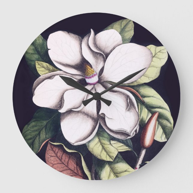 Magnolia Flower Large Clock (Front)