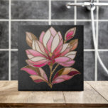 Magnolia Flower Mosaic Ceramic Tile<br><div class="desc">These tiles showcase the elegance of magnolia flowers in a captivating mosaic style. Whether you’re decorating your kitchen, bathroom, or any other space, these tiles add a touch of botanical beauty.</div>