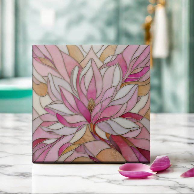 Magnolia Flower Mosaic Ceramic Tile (Creator Uploaded)