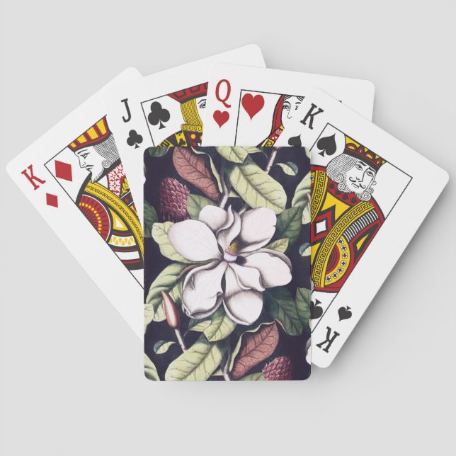 Magnolia Flower Pattern  Playing Cards (Back)