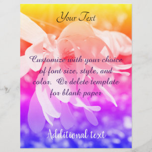 Magnolia Flower Rainbow Colours Letterhead