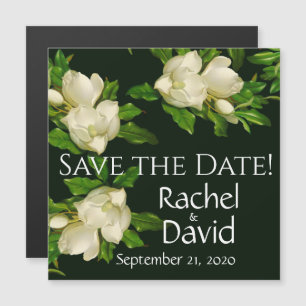 Magnolia Flower Save the Date Thin Magnetic Card