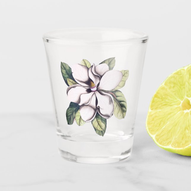 Magnolia Flower Shot Glass (Front)