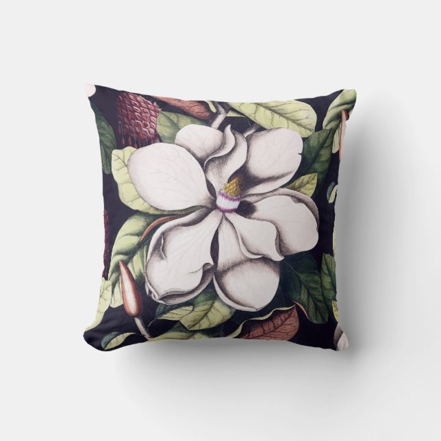 Magnolia Flower  Throw Pillow (Front)