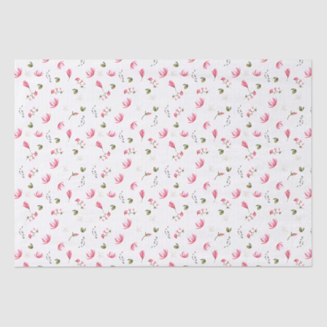 Magnolia flower tissue paper, pink Magnolias Tissue Paper (Front)