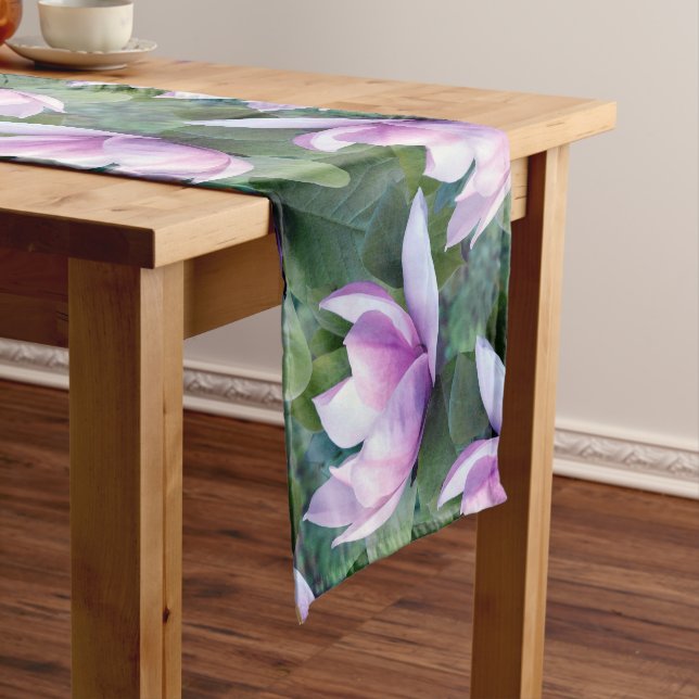 Magnolia Flowers Pattern  Short Table Runner (In Situ)