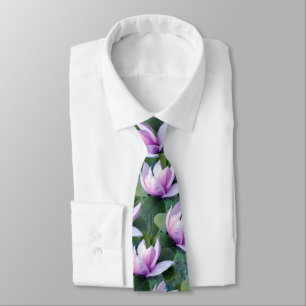 Magnolia Flowers Pattern Tie