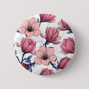 Magnolia garden 2 inch round button