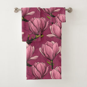 Magnolia garden bath towel set