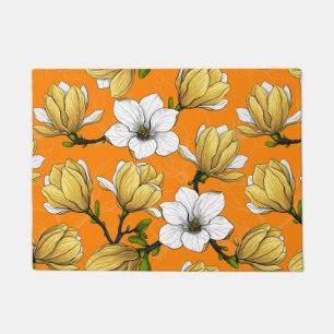 Magnolia garden in yellow doormat